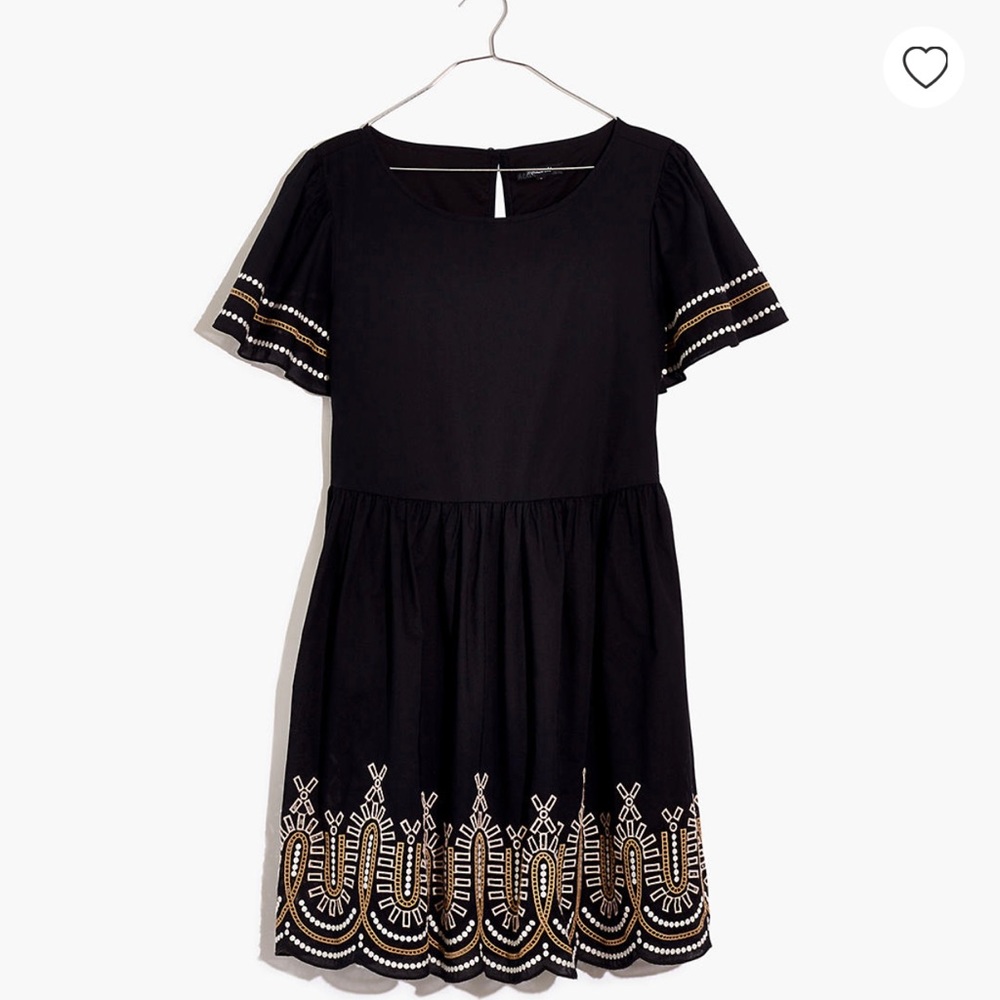 Embroidered Eyelet Puff-sleeve mini dress